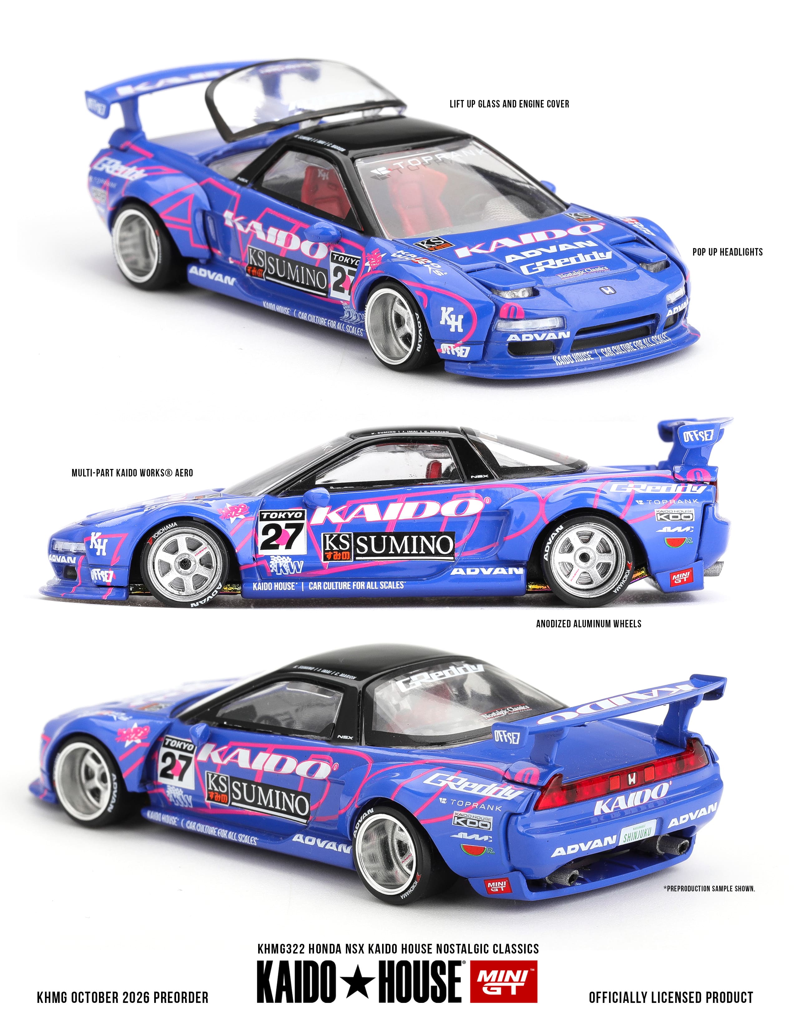 [Vorbestellbar] Kaido★House / Mini GT - Honda NSX - Kaido House Nostalgic Classics - #KHMG322 - 1/64