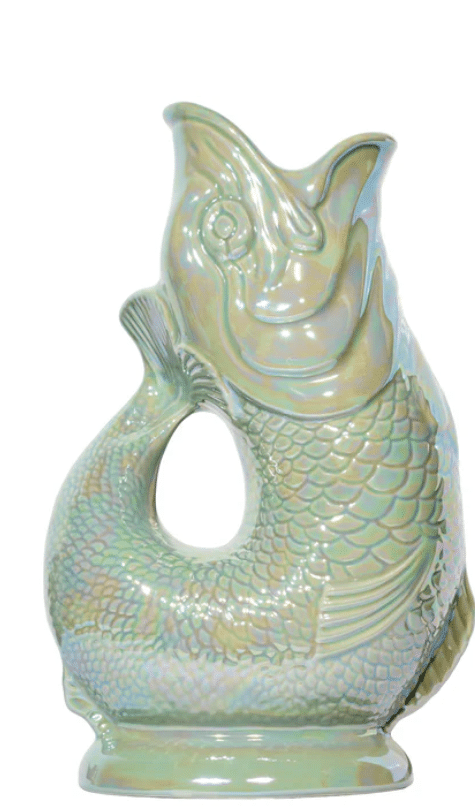 Gluckigluck - Gluggle Jug - fish jug in shimmering sage green