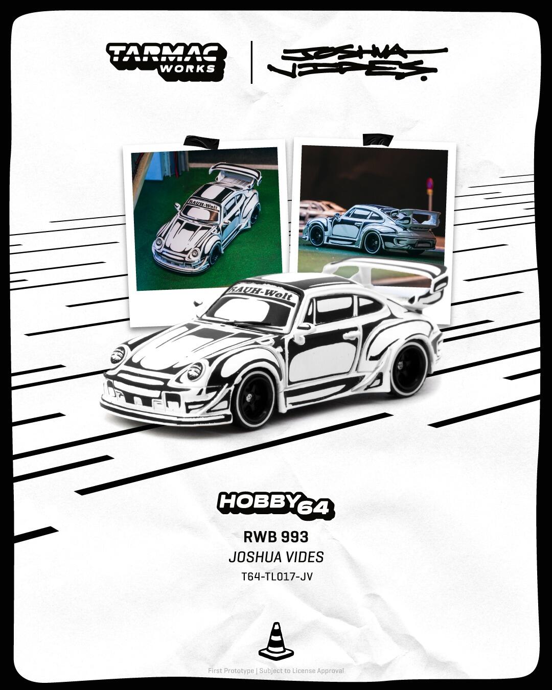 [Vorbestellbar] Tarmac Works - #T64-TL017-JV - RWB 993 Joshua Vides - (Porsche 911 (993) RAUH-Welt Begriff) - 1/64