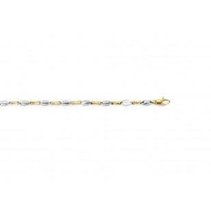 Bracelet 18 cm in 18K yellow gold and 18K white gold