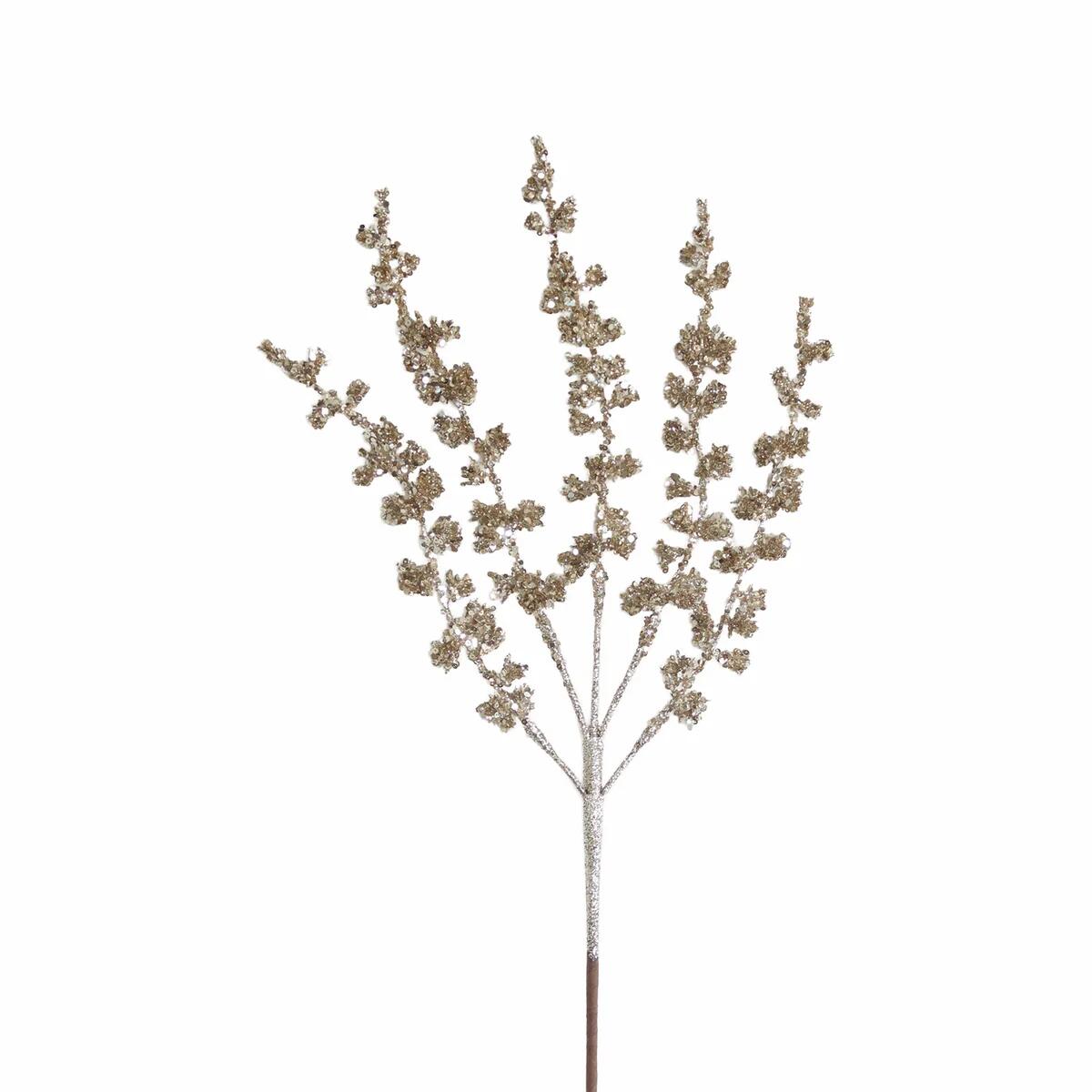 hängender Ast mit champagner gold farbenen Kierfernnadeln 733 C 69 cm