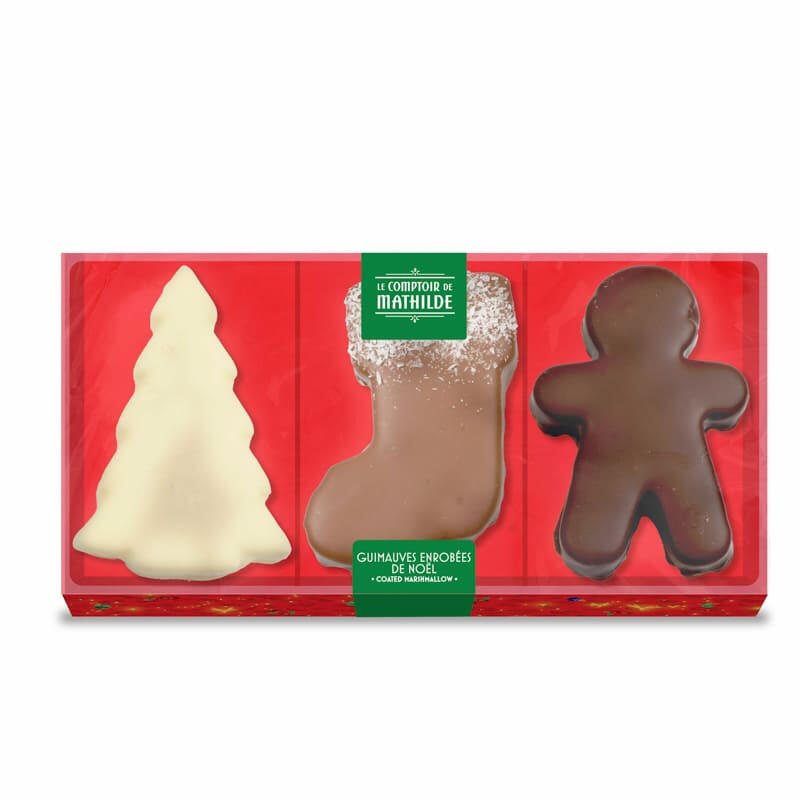 3-Coloured Christmas Marshmallows Gift Box - 80g