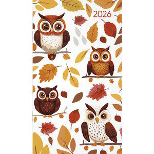 Miniplaner Style Eulen 2026 Dimensions (L/H) : 9 x 15 cm, agenda de poche, 1 semaine par page