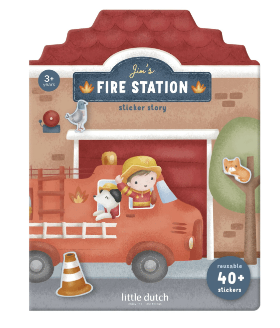 Little Dutch reusable stickers Jim's Fire Station
