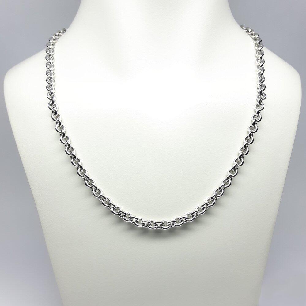 Ankercollier aus 925er Silber massiv rhodiniert, Länge 55cm Ø6,2mm.
