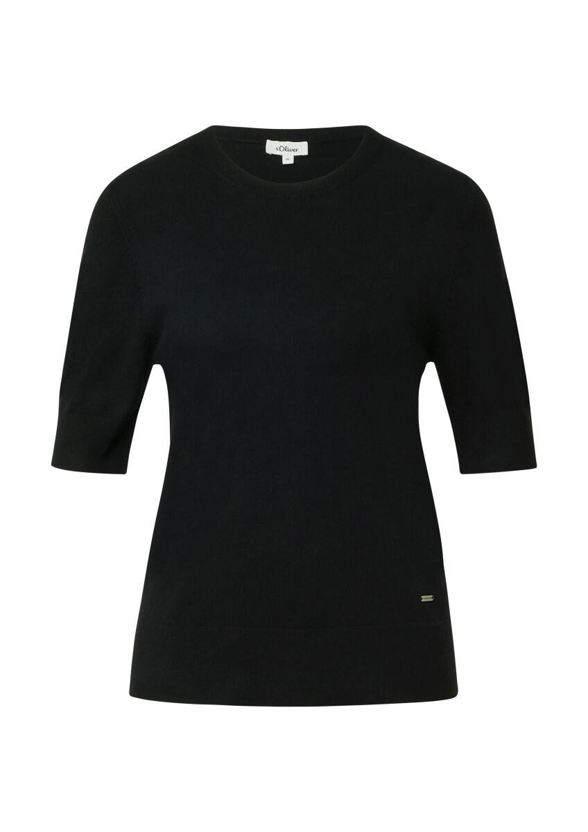 Kurzärmeliger Strickpullover aus Viskosemix