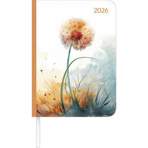 Lady Journal Blowballs 2026 Pusteblume, Maße (B/H): 11 x 15,5 cm, Taschenkalender A6, 1 Woche/2 Seiten