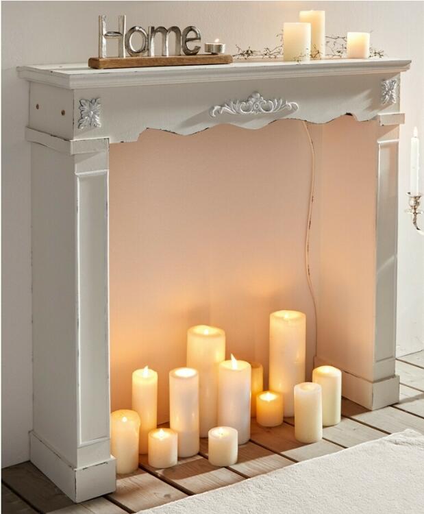 Kaminsims Kaminkonsole weiss shabby