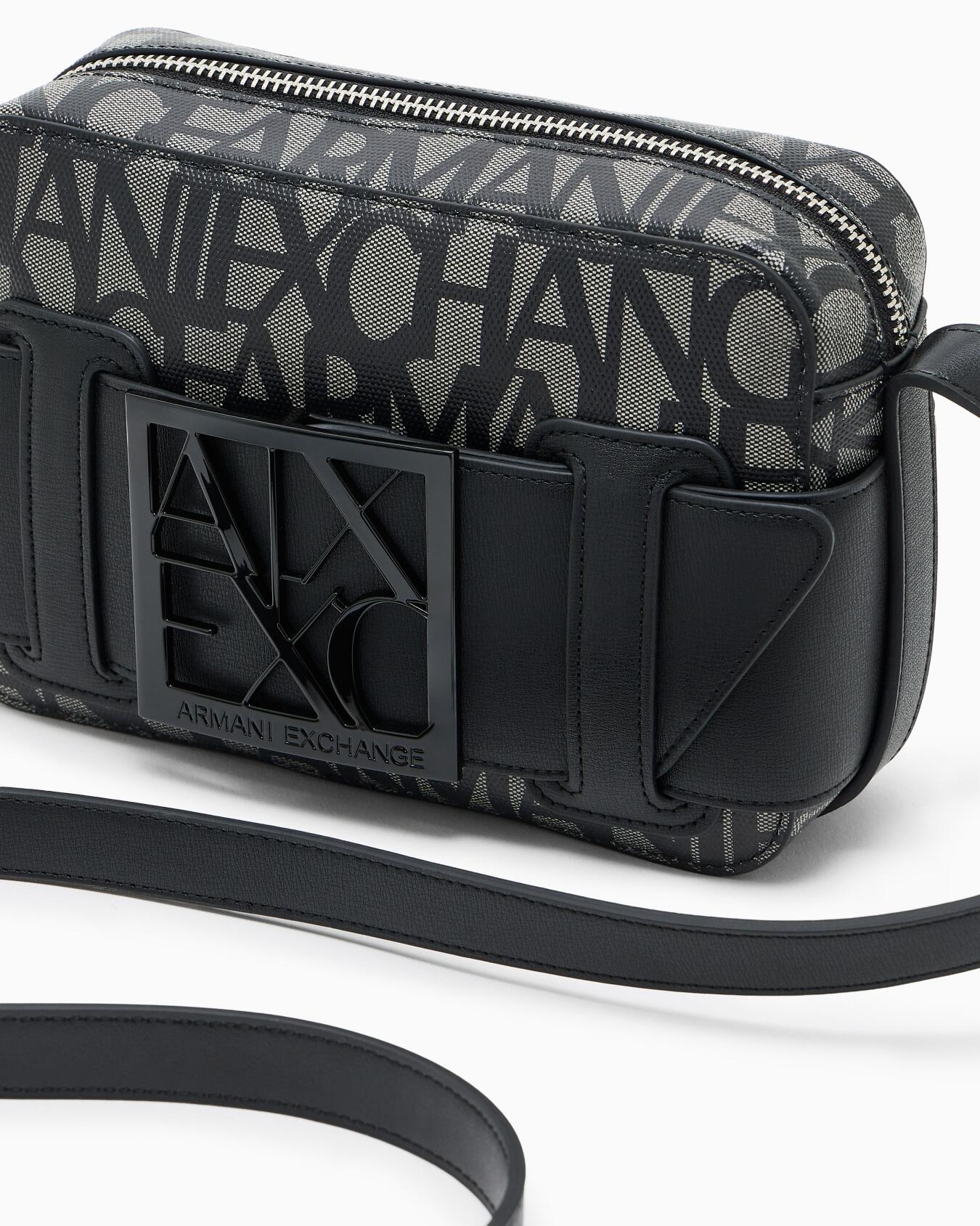 Sac camera case, beige noir, ARMANI EXCHANGE