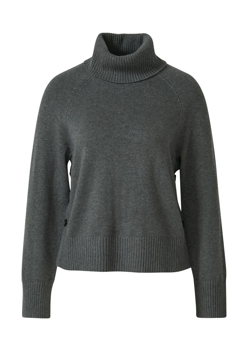 Turtleneck sweater with side button detail