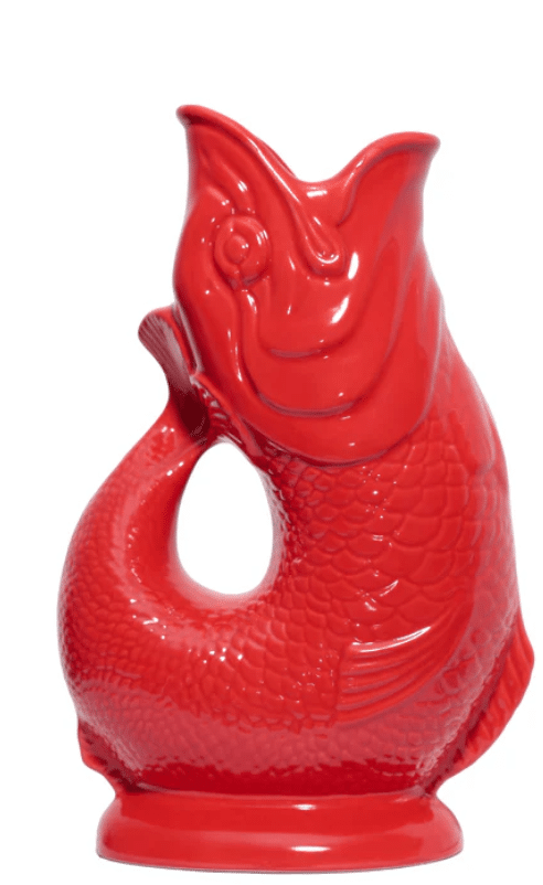Gluckigluck - Gluggle Jug - fish jug in red