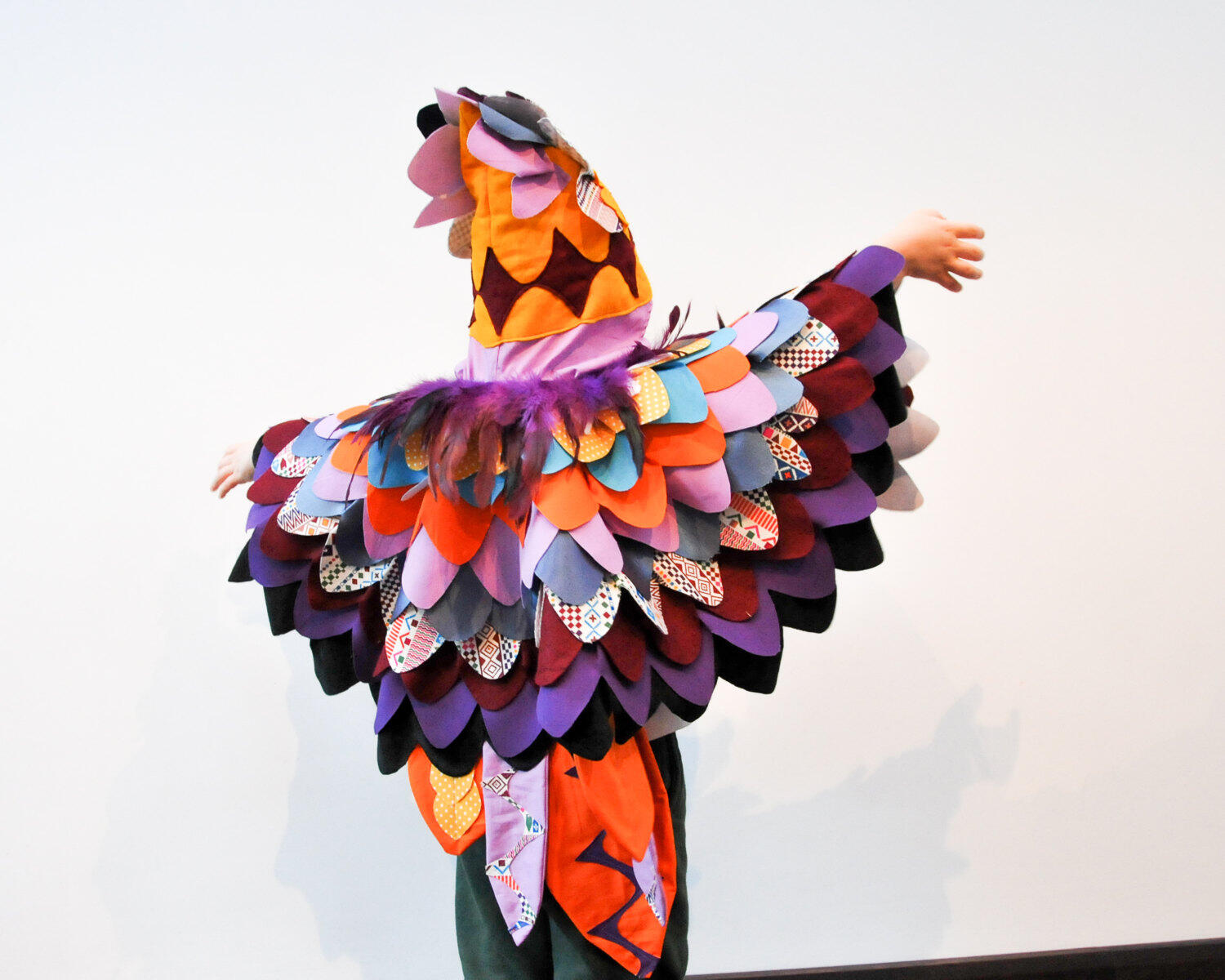 Colorful bird costume for kids at carnival or masquerade costume party