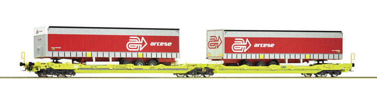 Roco 6600113 voie H0 Wagon articulé à double poche type Sdggmrs 738/T3000e du HUPAC, époque V-VI Roco 6600113 voie H0 Wagon articulé à double poche type Sdggmrs 738/T3000e du HUPAC, époque V-VI
