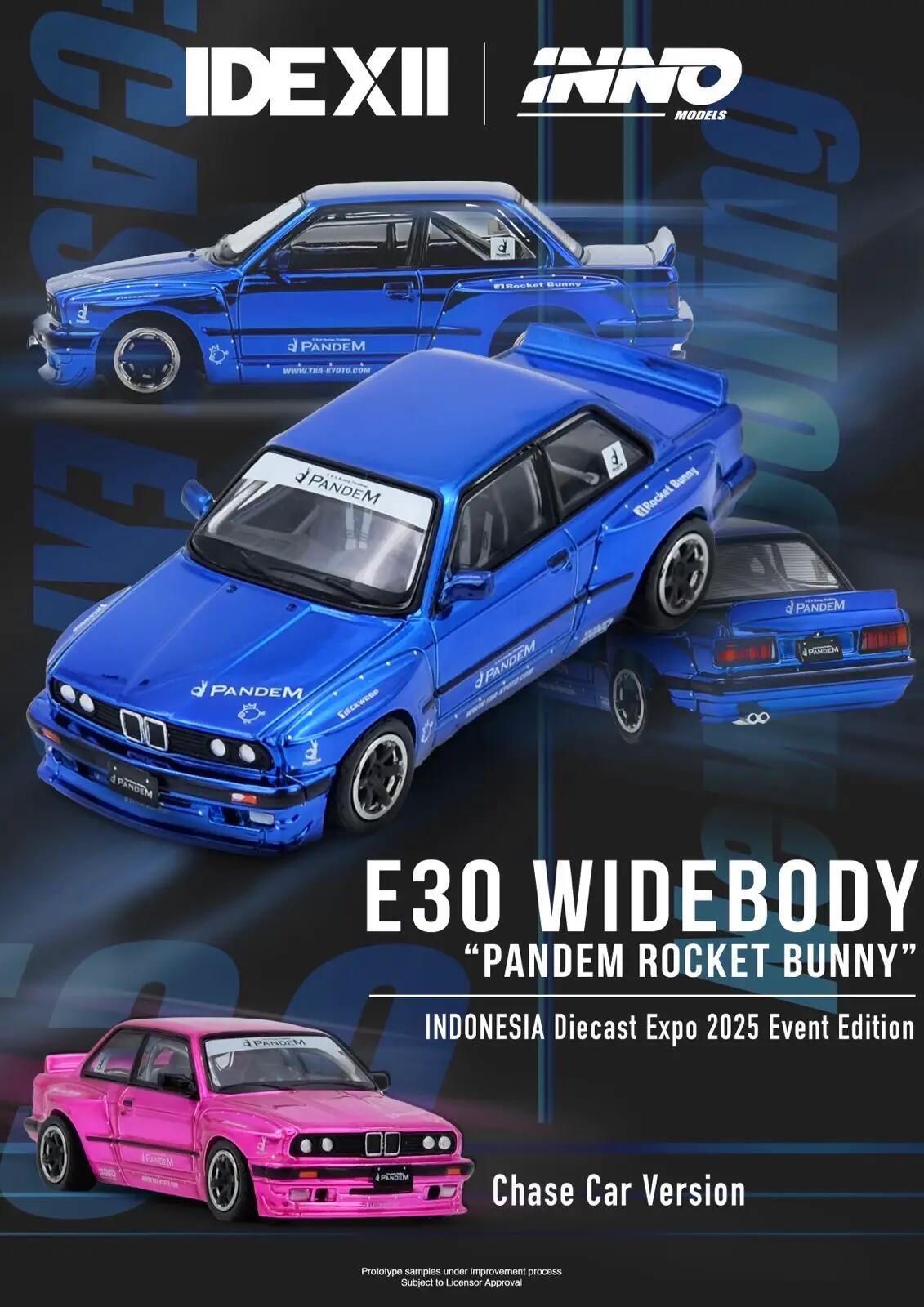 Inno64 - échelle 1:64 BMW E30 Widebody “Pandem Rocket Bunny" bleu (IN64-E30P-IDE25)