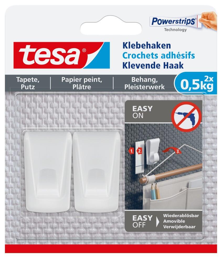 tesa crochets Powerstrips pour papier peint et plâtre – lot de 2