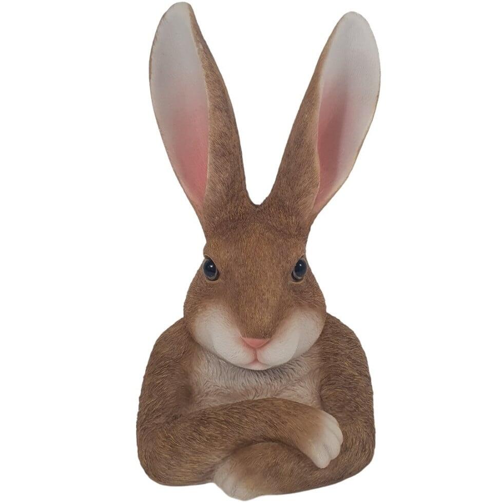 Dekofigur Hasenkopf 34,5 x 19 x 16 cm braun weiß