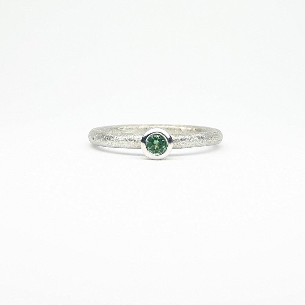 "combiring mini", argent 925/- et tourmaline indigolite Ø3mm.