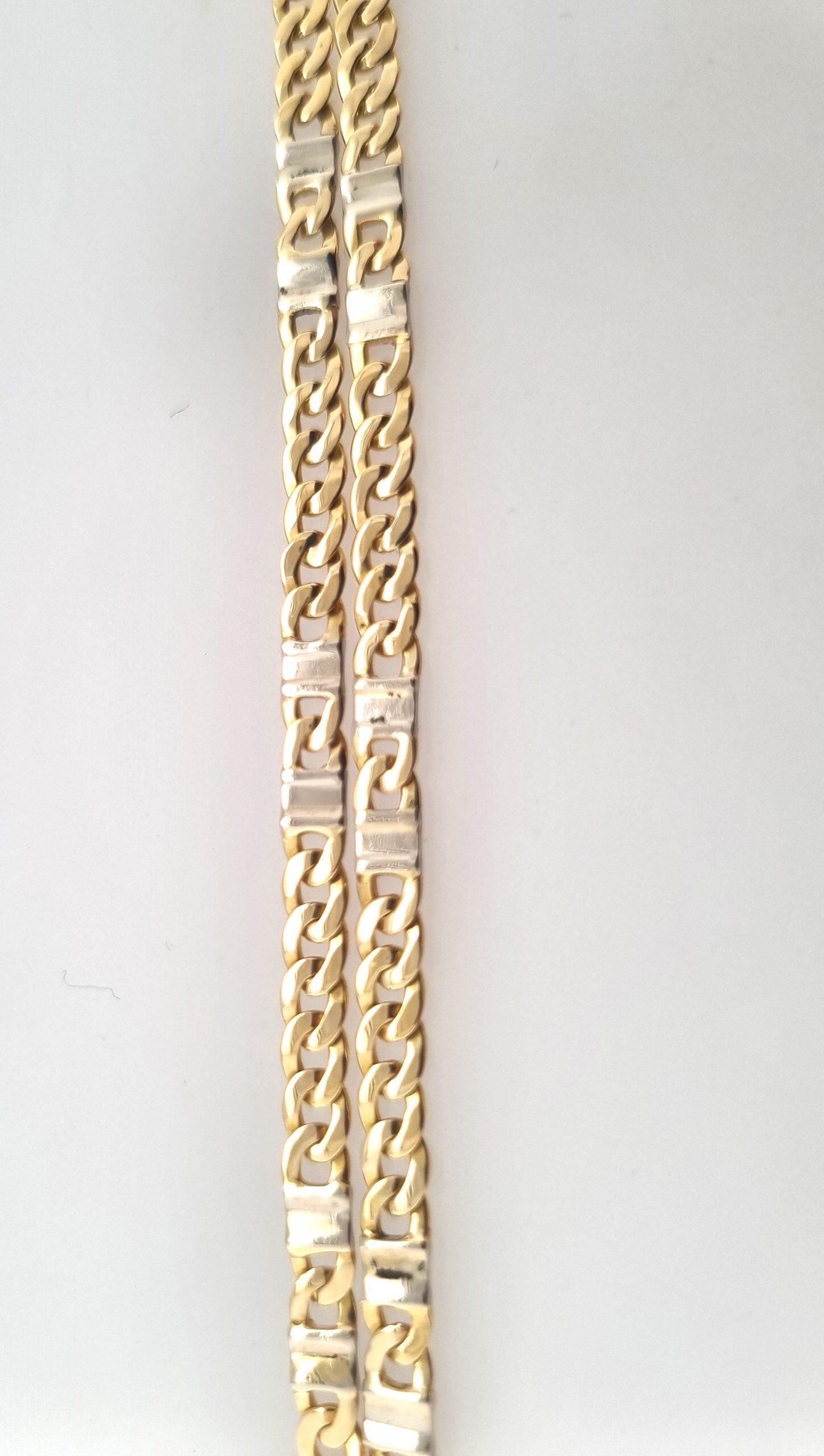 50 cm chain in 18K yellow gold and 18K white gold