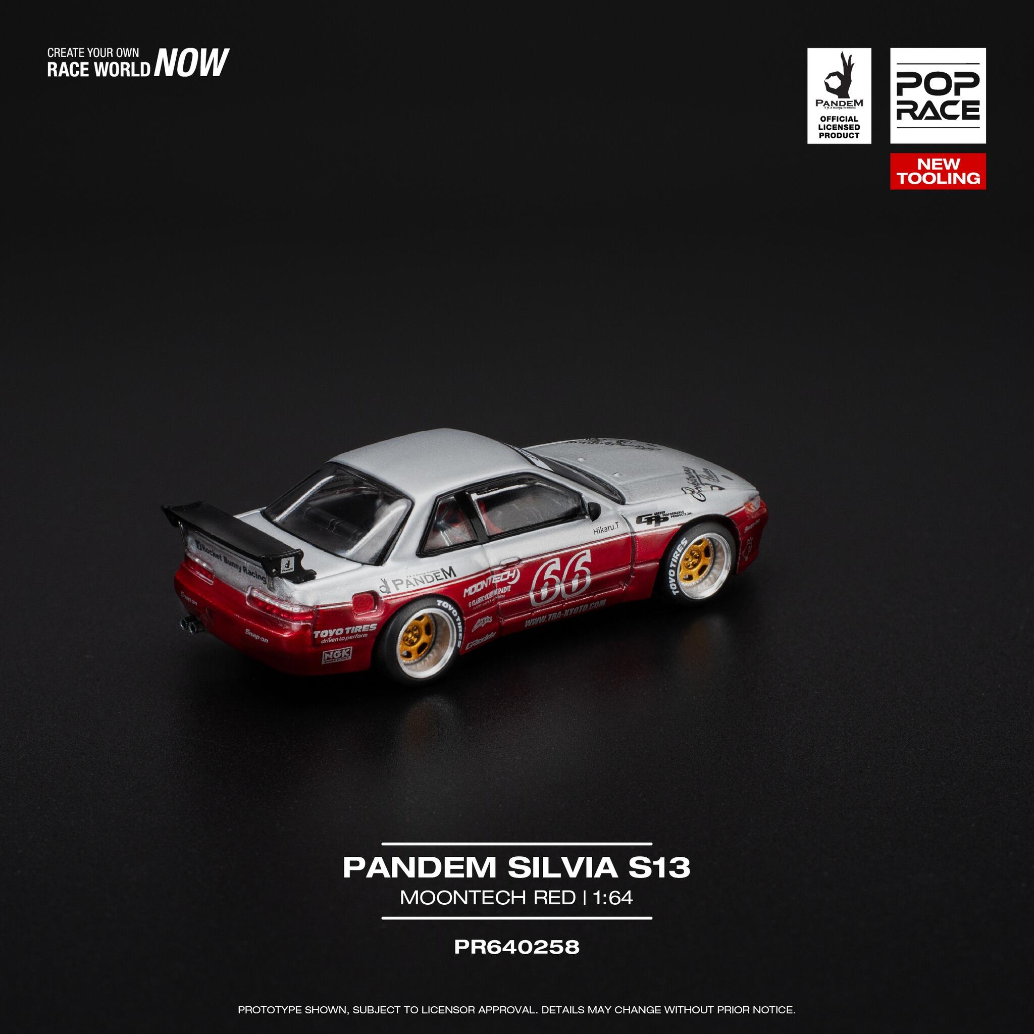 Preorder] POPRACE 1:64 Panden Silvia S13 - Moontech Red