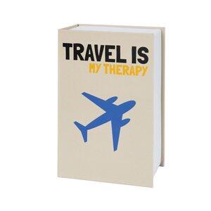 HMO2420498: Coffre-fort livre ''Travel is my therapy''