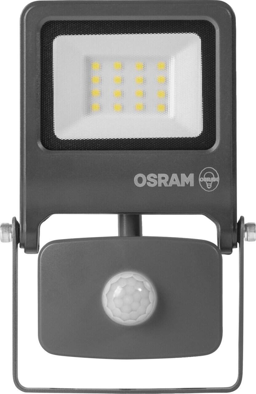 Osram Endura Flood outdoor light with motion sensor, 10W PCR, dark gray, warm white
