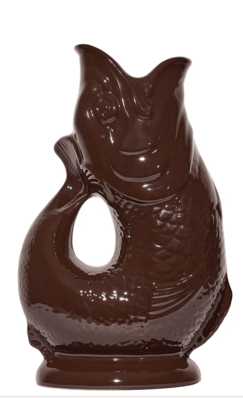 Gluckigluck - Gluggle Jug - fish jug in chocolate brown