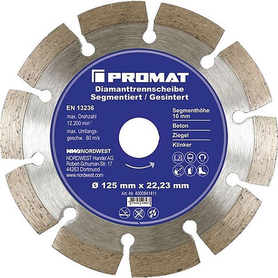 Diamanttrennscheibe Bohr.22.23mm segmentiert 10mm