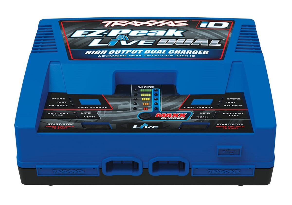 Traxxas 2973 Charger, EZ-Peak Live 26 amp, LiPo/NiMH with iD Auto Bat EU 4S Dual Multi-Chemistry