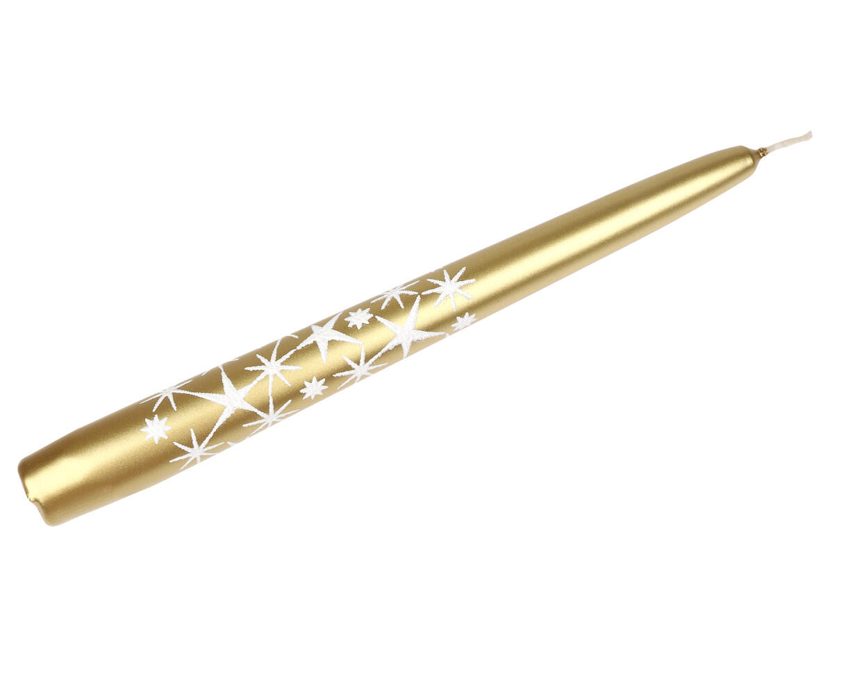 Steinhart taper candle Glitter Stars 24 cm gold