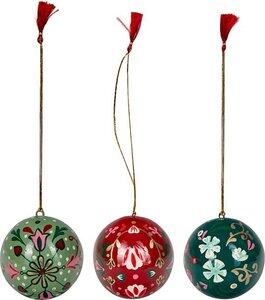 Paper mache ball - decorative Christmas ornament, assorted.