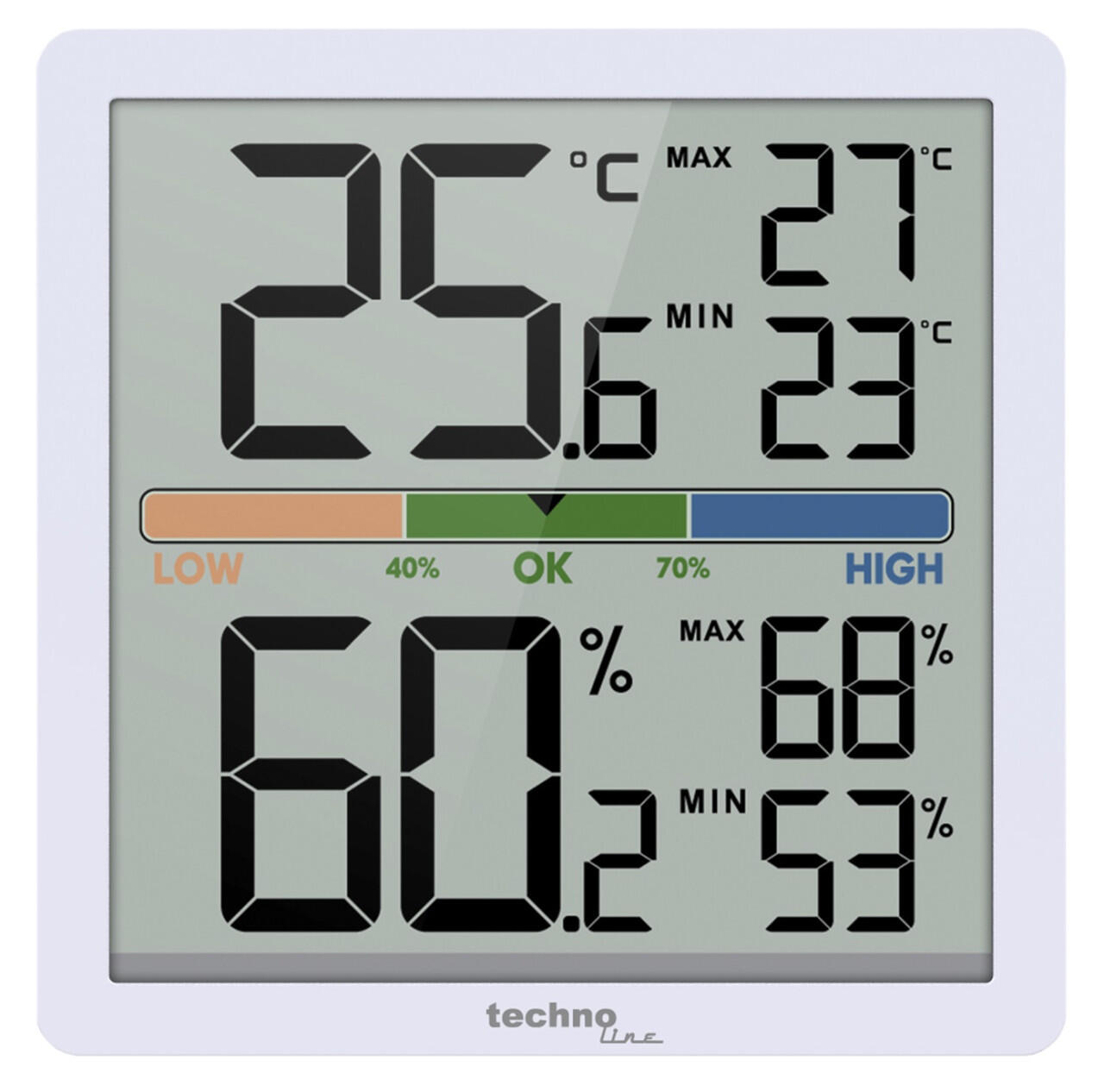 Technoline Thermo-Hygrometer WS9472 mit Komfortanzeige weiß