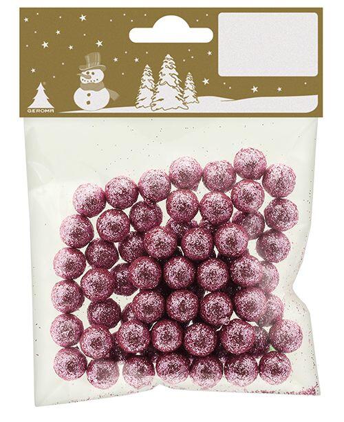 Pink Styrofoam balls, 1 cm diameter, 10 g