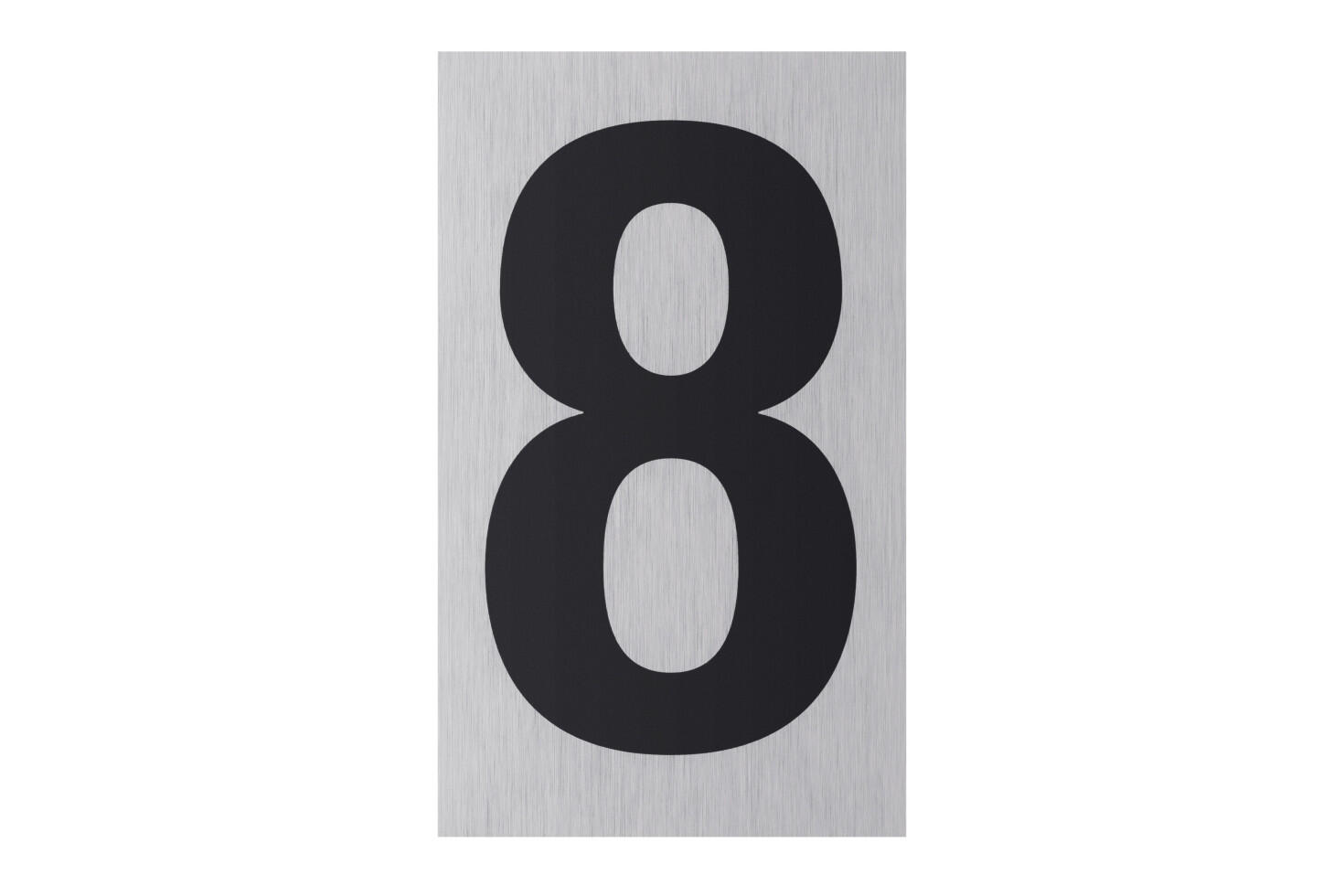 Conmetall Aufkleber Zahl 8 Aluminium 10 x 6 cm edelstahl-optik