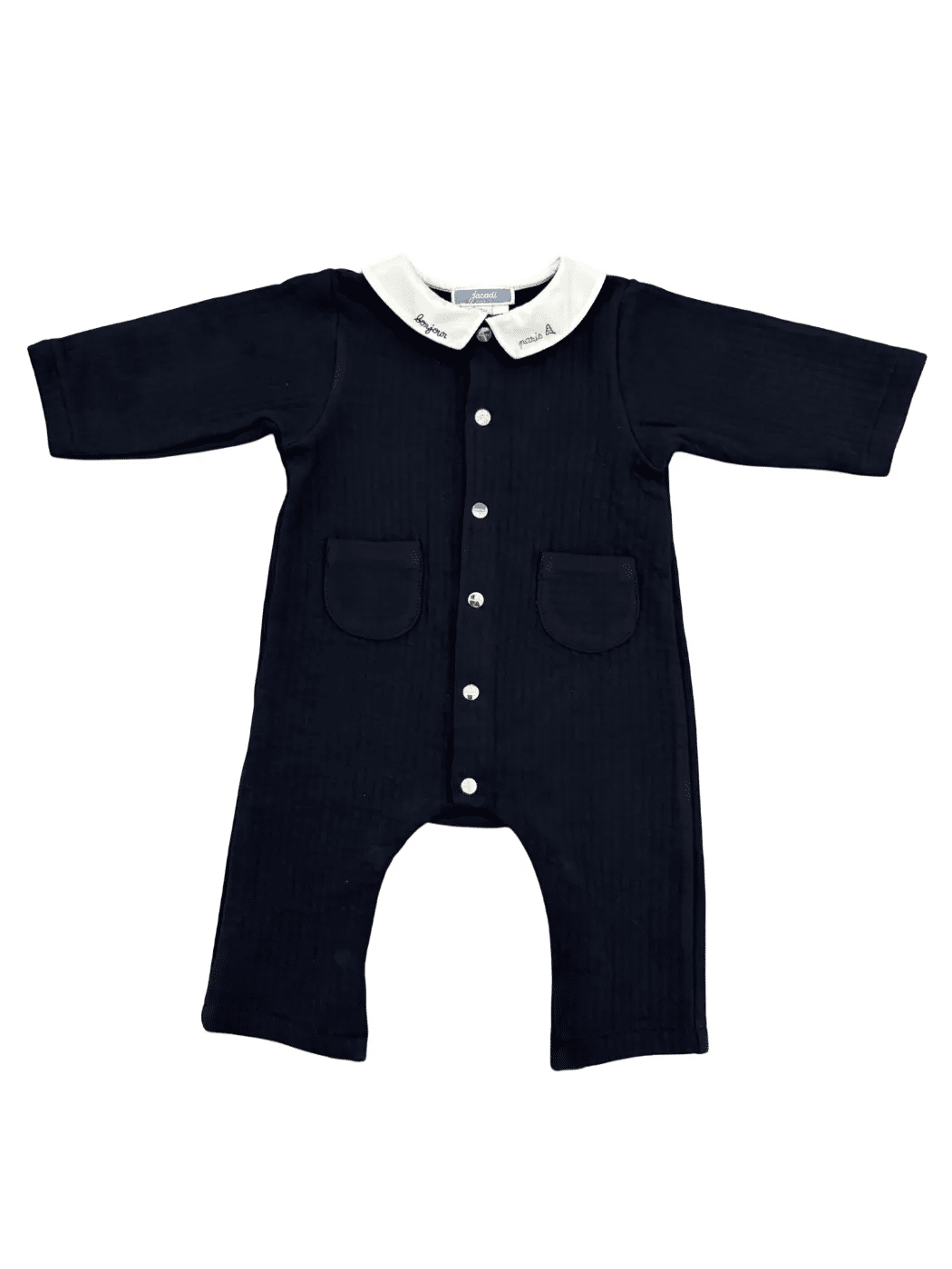 Jacadi bleu marine Bonjour Paris barboteuse (6M / 67)