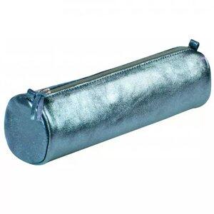 Indigo round leatherette pouch