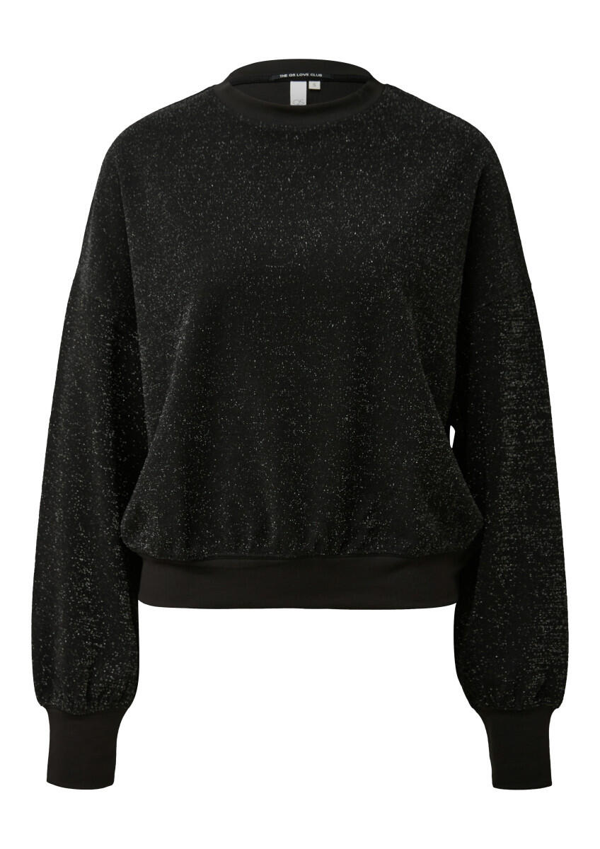 Glitzer-Sweatshirt mit überschnittener Schulter