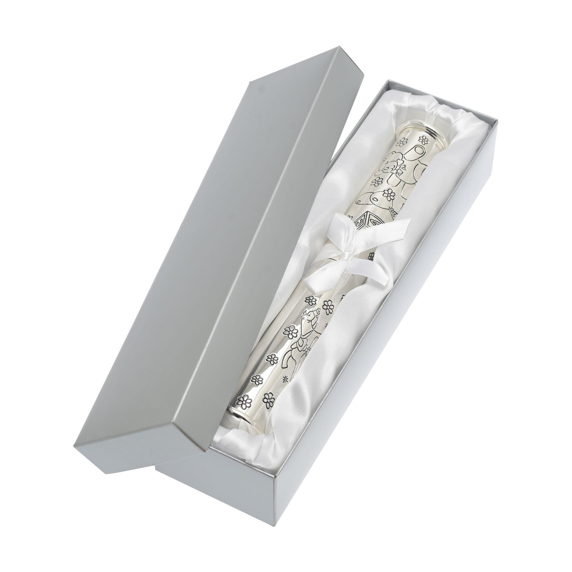 Silver‑Plated Birth Certificate Holder – Engravable