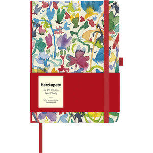 Herztapete Wallpaper Notizbuch Der Olle Hansen, Blankobuch, punktkariert, mit Stiftschlaufe, Einstecktasche und Lesebändchen, 16 x