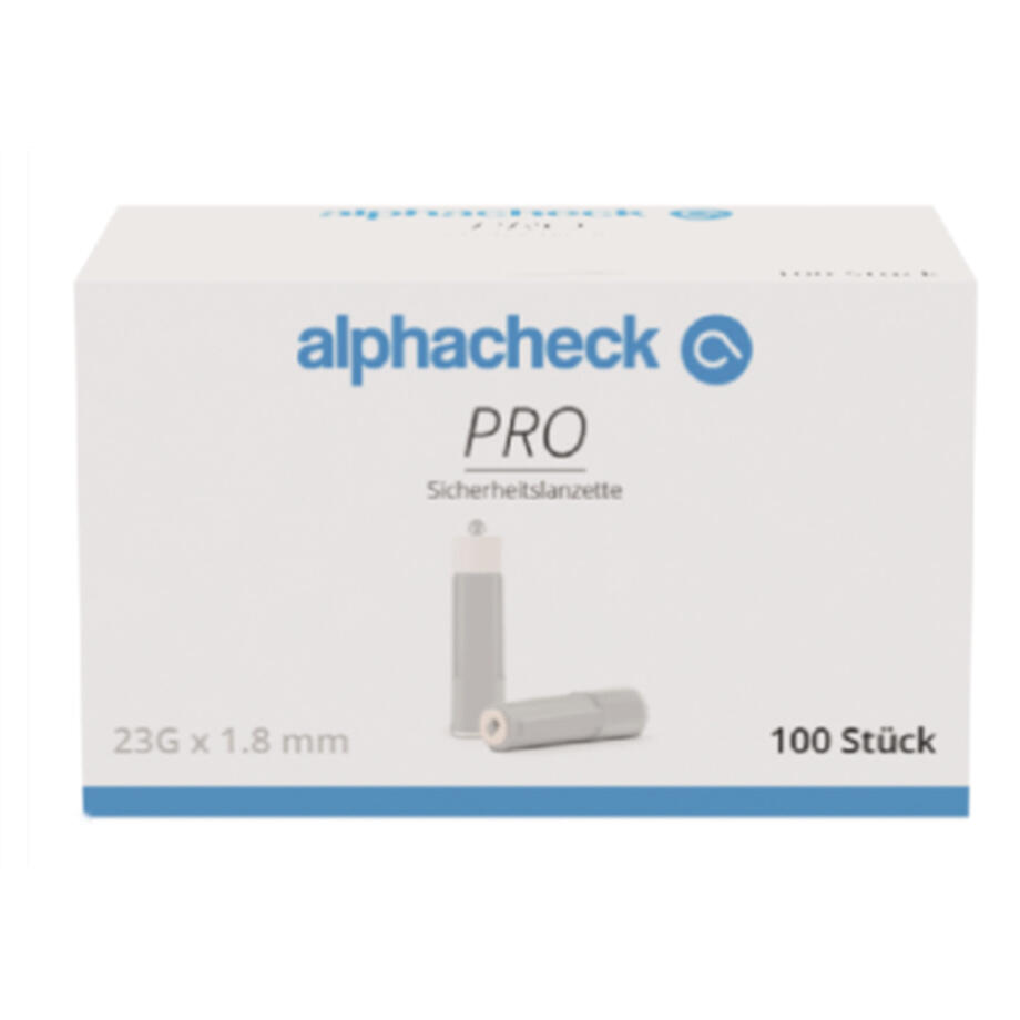 check PRO Einmal-Sicherheitslanzette 23 G x 1.8 mm, 100 St.,  zur Eigenanwendung geeignet, einzeln Steril verpackt