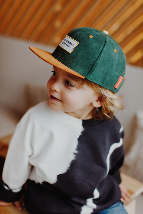 Hello Hossy Kids Baseball Cap Suede Look Dark Green Letzshop