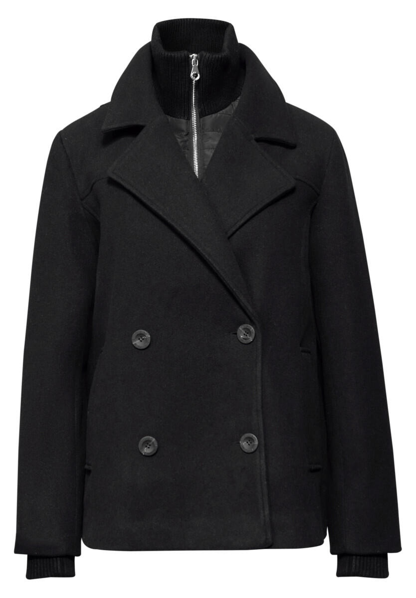 Caban jacket with inlay