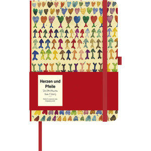 Schulz, Peter-T: Herzen und Pfeile Notizbuch Der Olle Hansen, Blankobuch, punktkariert, mit Stiftschlaufe, Einstecktasche und Lese