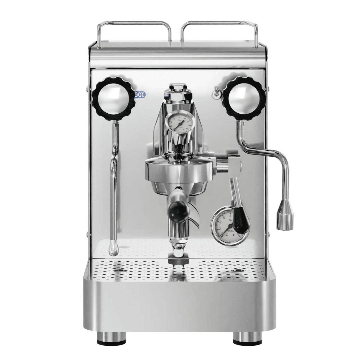 969 Coffee ELBA Gentile – machine à espresso à porte-filtre premium avec pompe rotative, arrivée d'eau fixe et manomètre du groupe – inclus : Mühle et presse-dose – différentes couleurs
