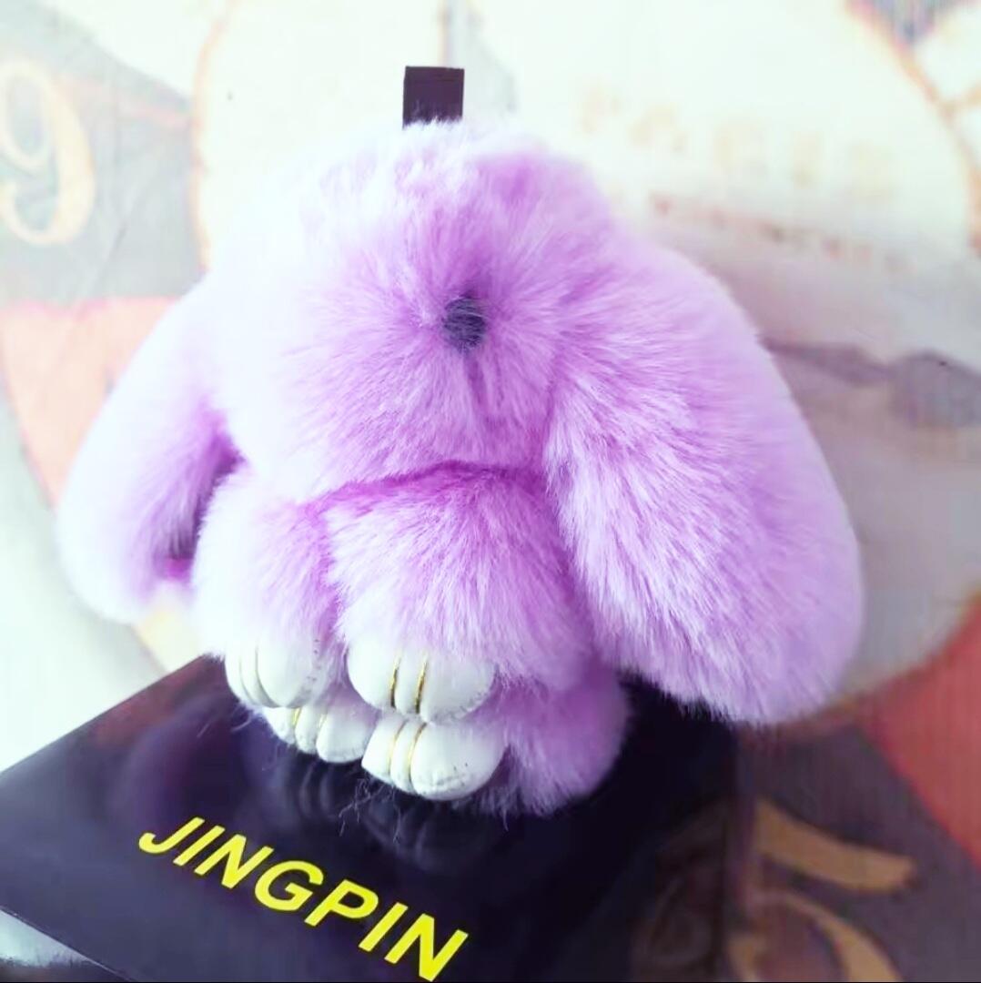 Super flauschiges, kawaii, echtes Fell Pompom-Häschen: Oinky (15 cm)