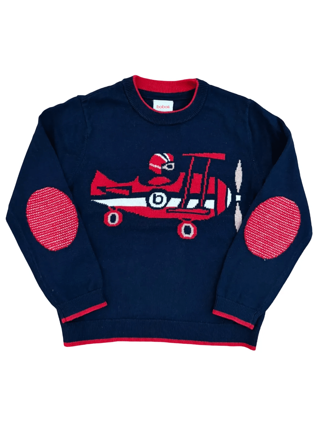Boboli pull motif biplan bleu marine (4Y / 104)