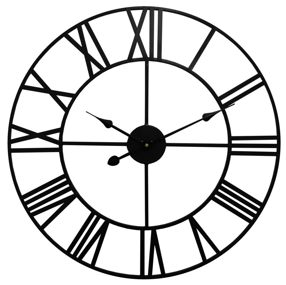 Technoline quartz wall clock, metal, WT 1615, black