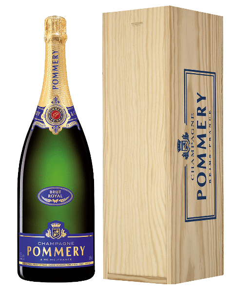 CHAMPAGNE POMMERY BRUT ROYAL 1.5 L in a wooden box