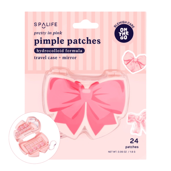 Spalife Pretty In Pink Hydrocolloid pimple patches in Travel Case + Mirror