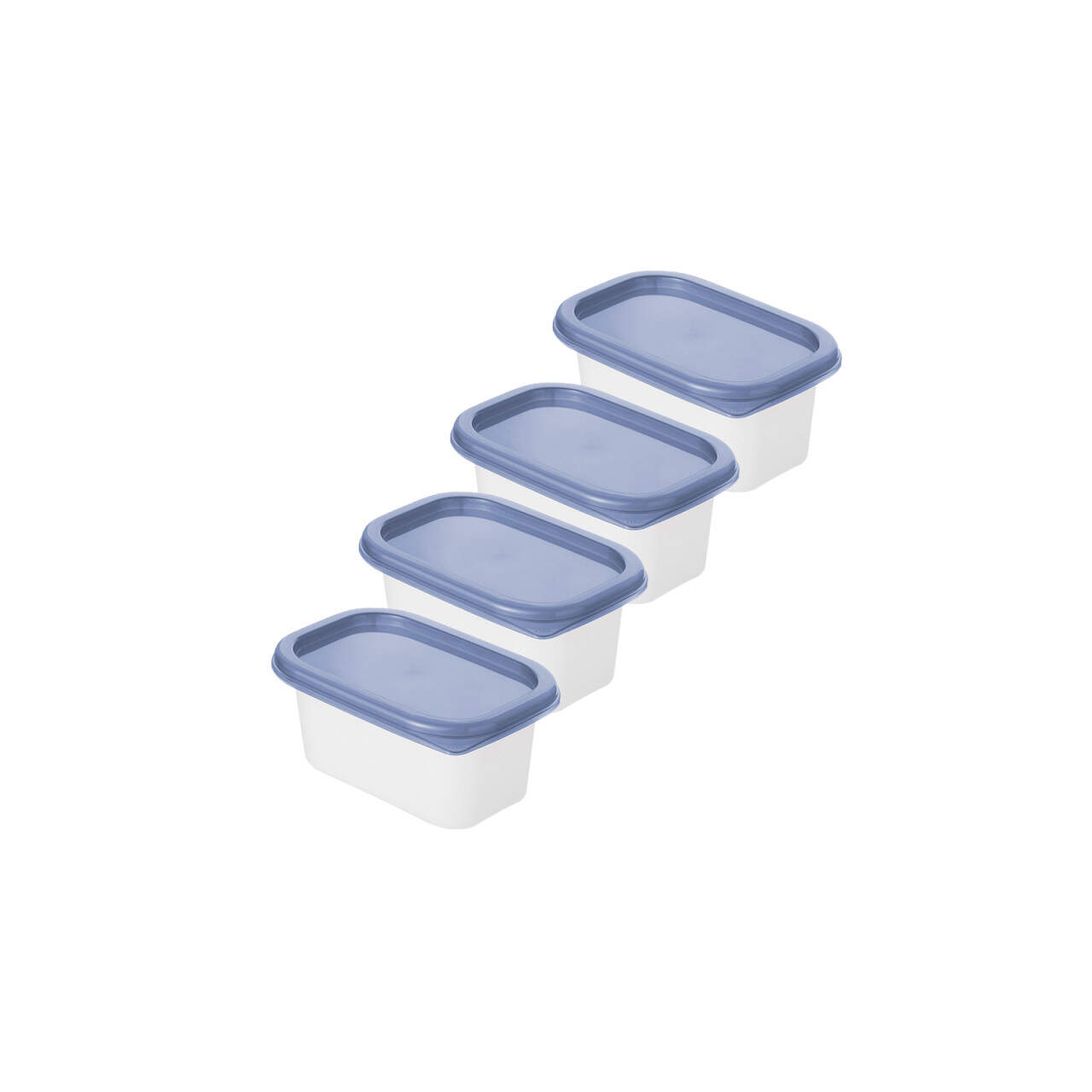 Rotho Gefrierdosen-Set Domino 4 x 0,2 l horizon blau