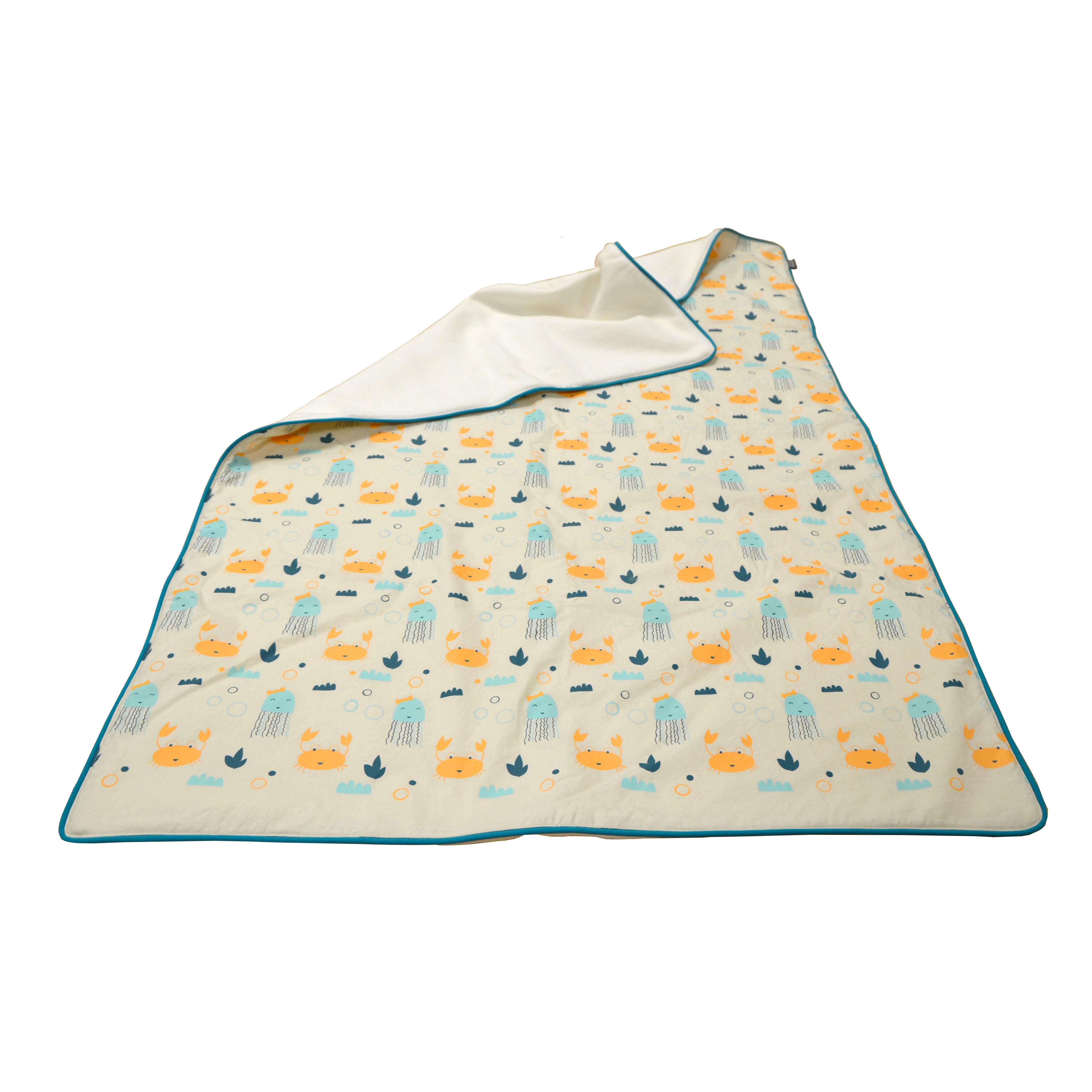 Organic cotton baby blanket, "Sea World  